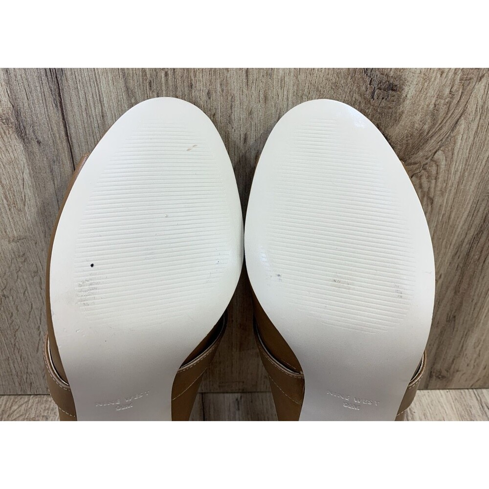 Nine West Womens Gerri Block Heel Slip On Open Toe Shoes Zipper Accent  Sz 9.5 M - Picture 13 of 16